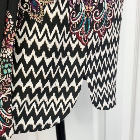 NWT DM Collection Black Multi Print Jeraldeen Jersey Shirt Dress 8 - Picture 13 of 16